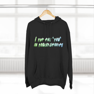 Procrastination Pro Fleece Hoodie: Cozy Student Gift, Funny Lounge Wear, Casual Comfort Hoodie- Leah Tecx Design