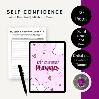 self confidence planner - Leah Tecx Design