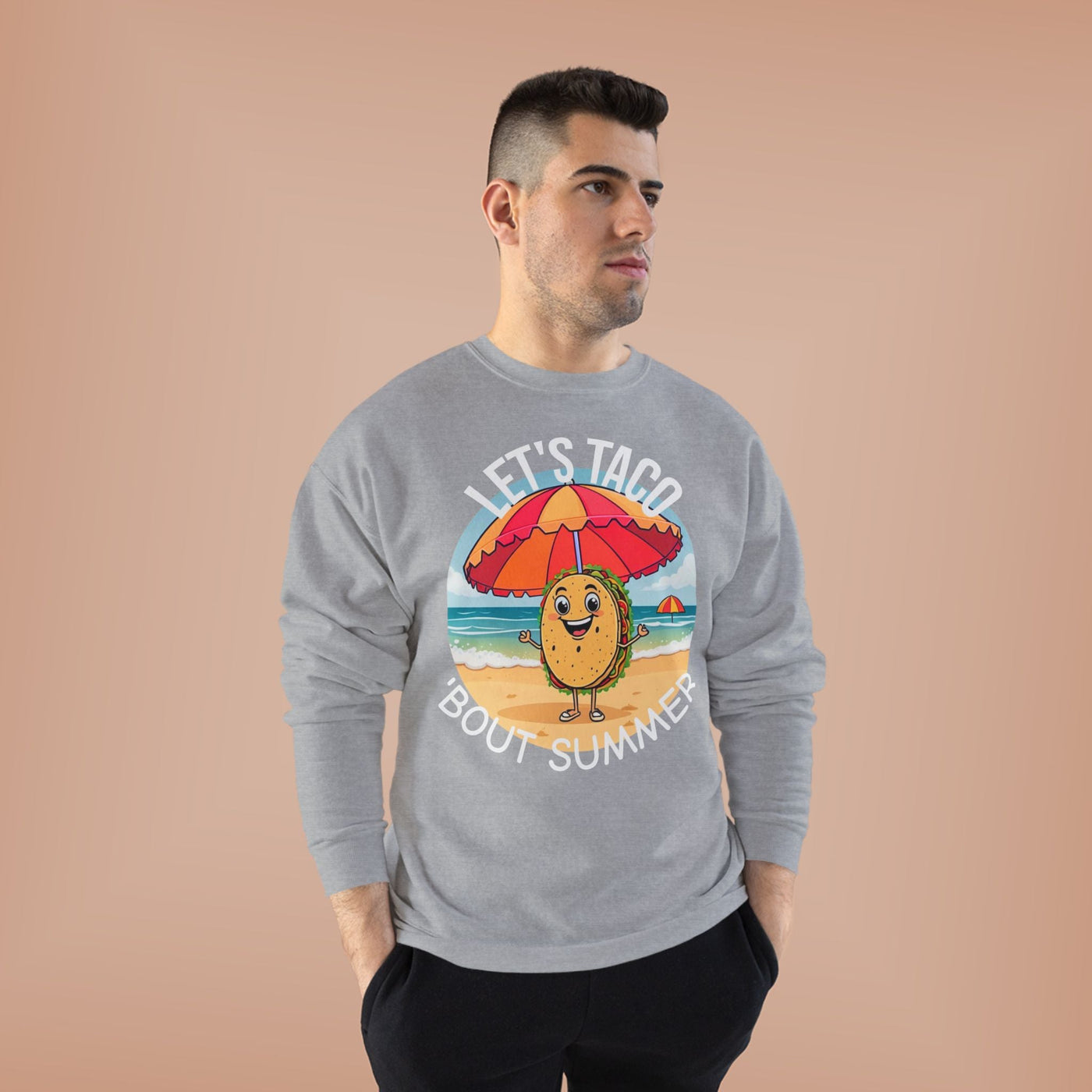 Sunny Taco Crewneck - Summer Vibes, Taco Lovers, Beach & Casual Style, Great Gift Sweatshirt- Leah Tecx Design
