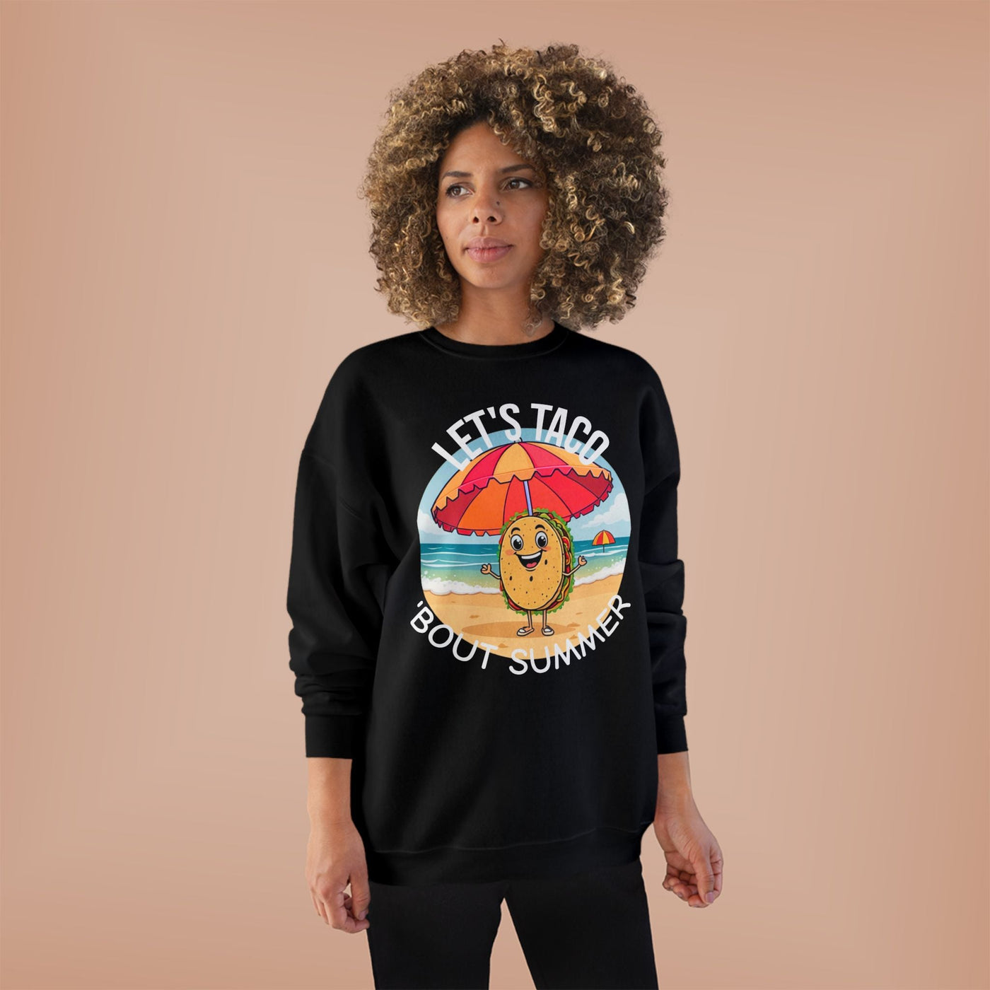 Sunny Taco Crewneck - Summer Vibes, Taco Lovers, Beach & Casual Style, Great Gift Sweatshirt- Leah Tecx Design