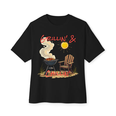 Grill & BBQ Champion Tee: Unisex Oversized Boxy Fit! T-Shirt- Leah Tecx Design