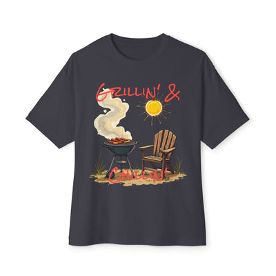 Grill & BBQ Champion Tee: Unisex Oversized Boxy Fit! T-Shirt- Leah Tecx Design