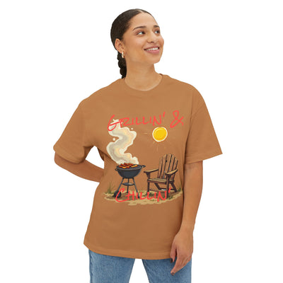 Grill & BBQ Champion Tee: Unisex Oversized Boxy Fit! T-Shirt- Leah Tecx Design