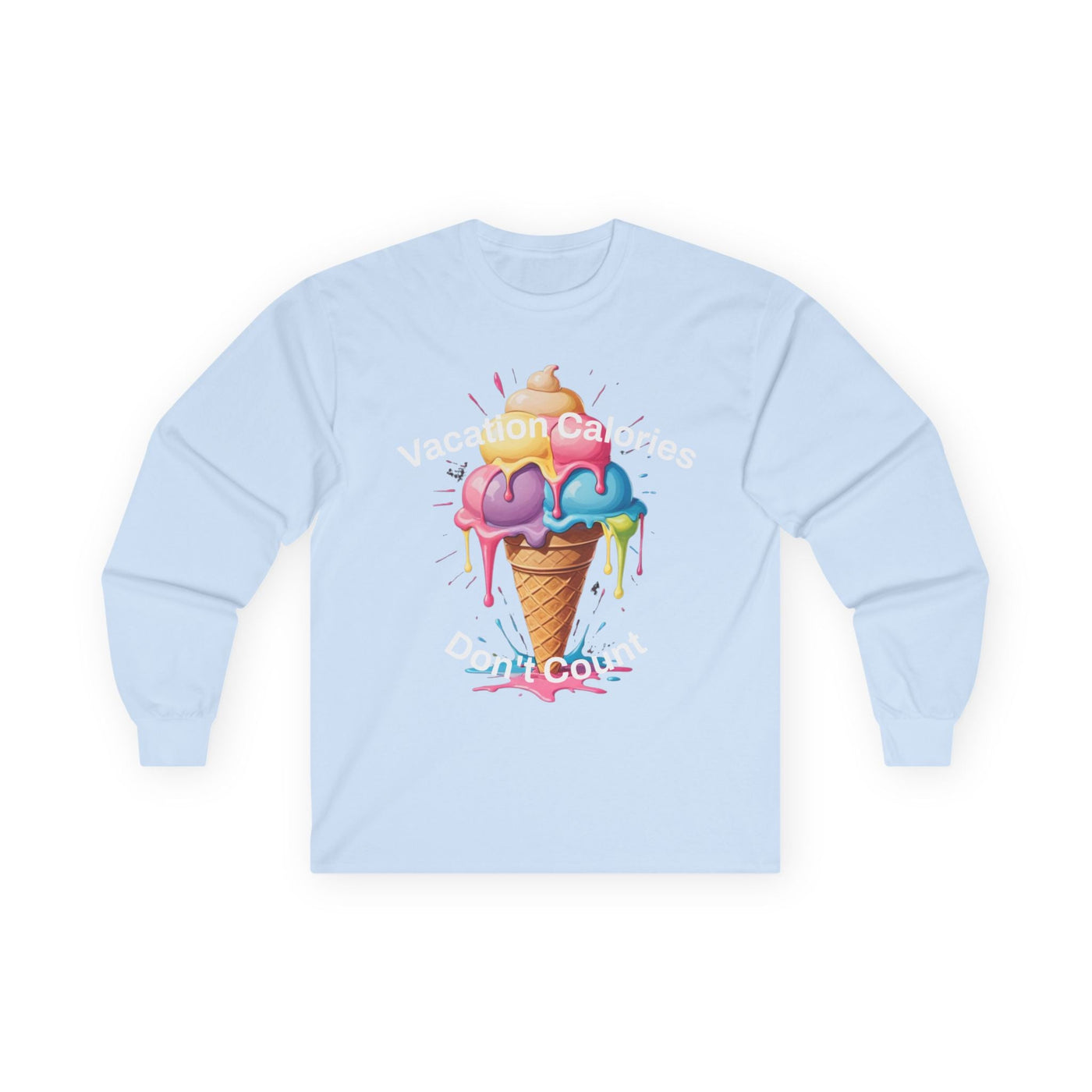 Vacay Calorie Burner Long Sleeve Tee - Fun Vacation Shirt! Long-sleeve- Leah Tecx Design
