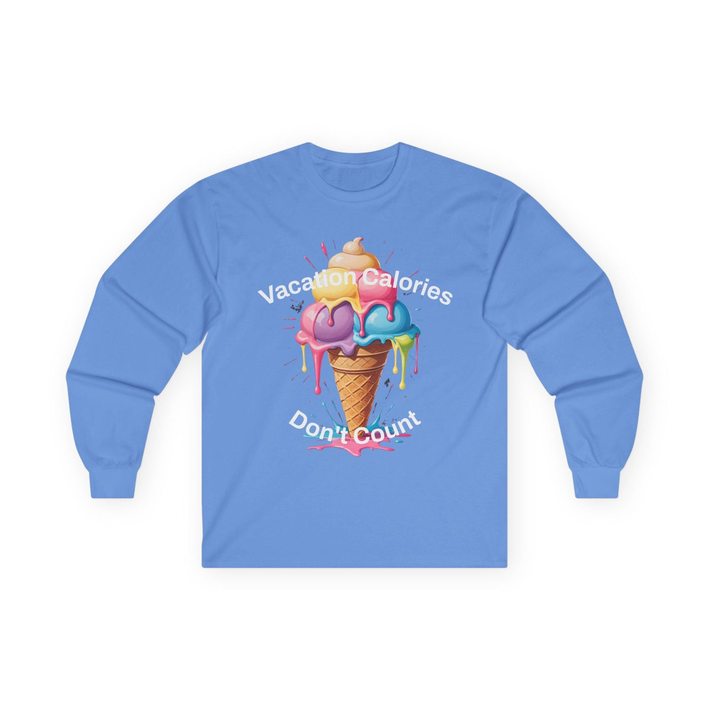 Vacay Calorie Burner Long Sleeve Tee - Fun Vacation Shirt! Long-sleeve- Leah Tecx Design