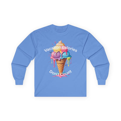 Vacay Calorie Burner Long Sleeve Tee - Fun Vacation Shirt! Long-sleeve- Leah Tecx Design