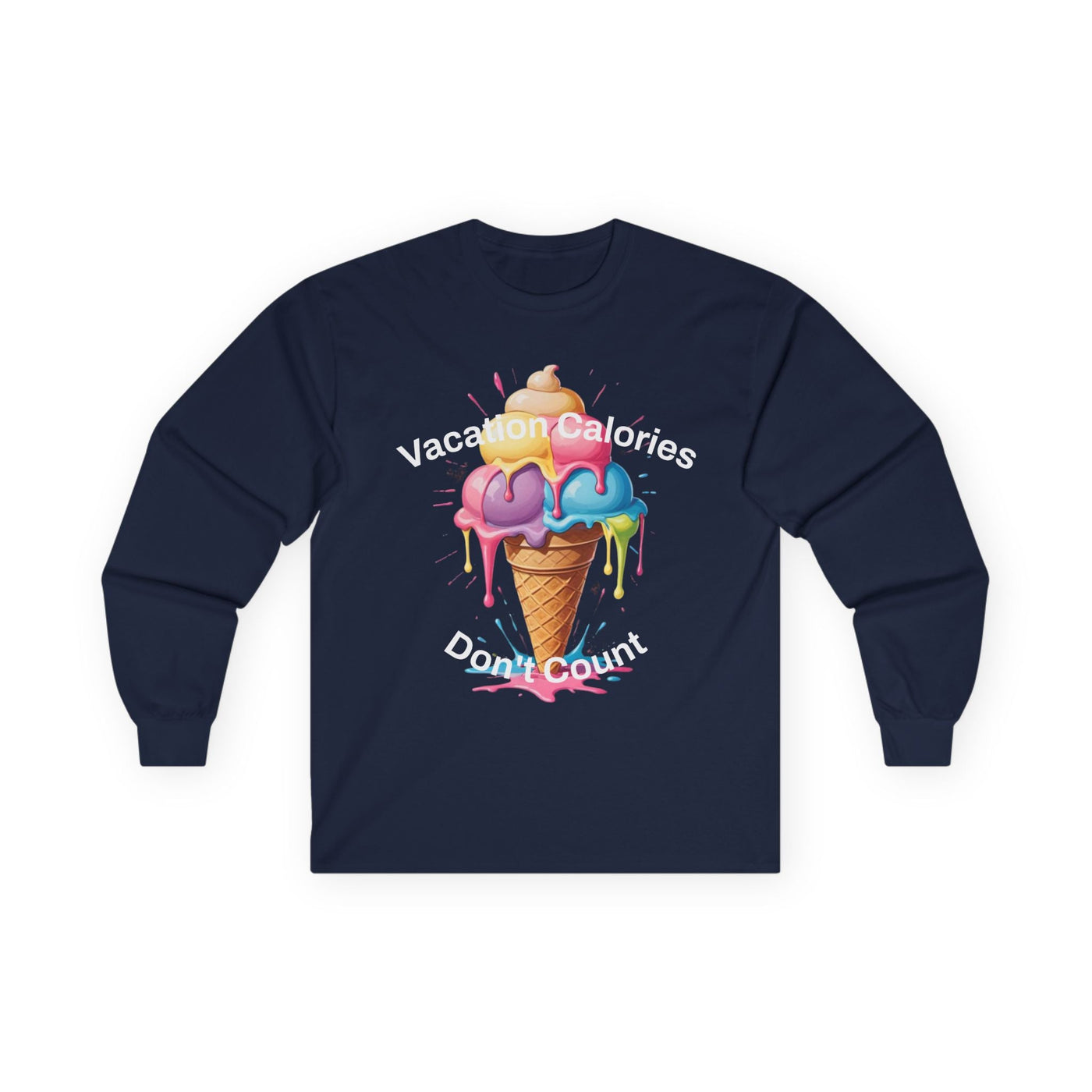 Vacay Calorie Burner Long Sleeve Tee - Fun Vacation Shirt! Long-sleeve- Leah Tecx Design