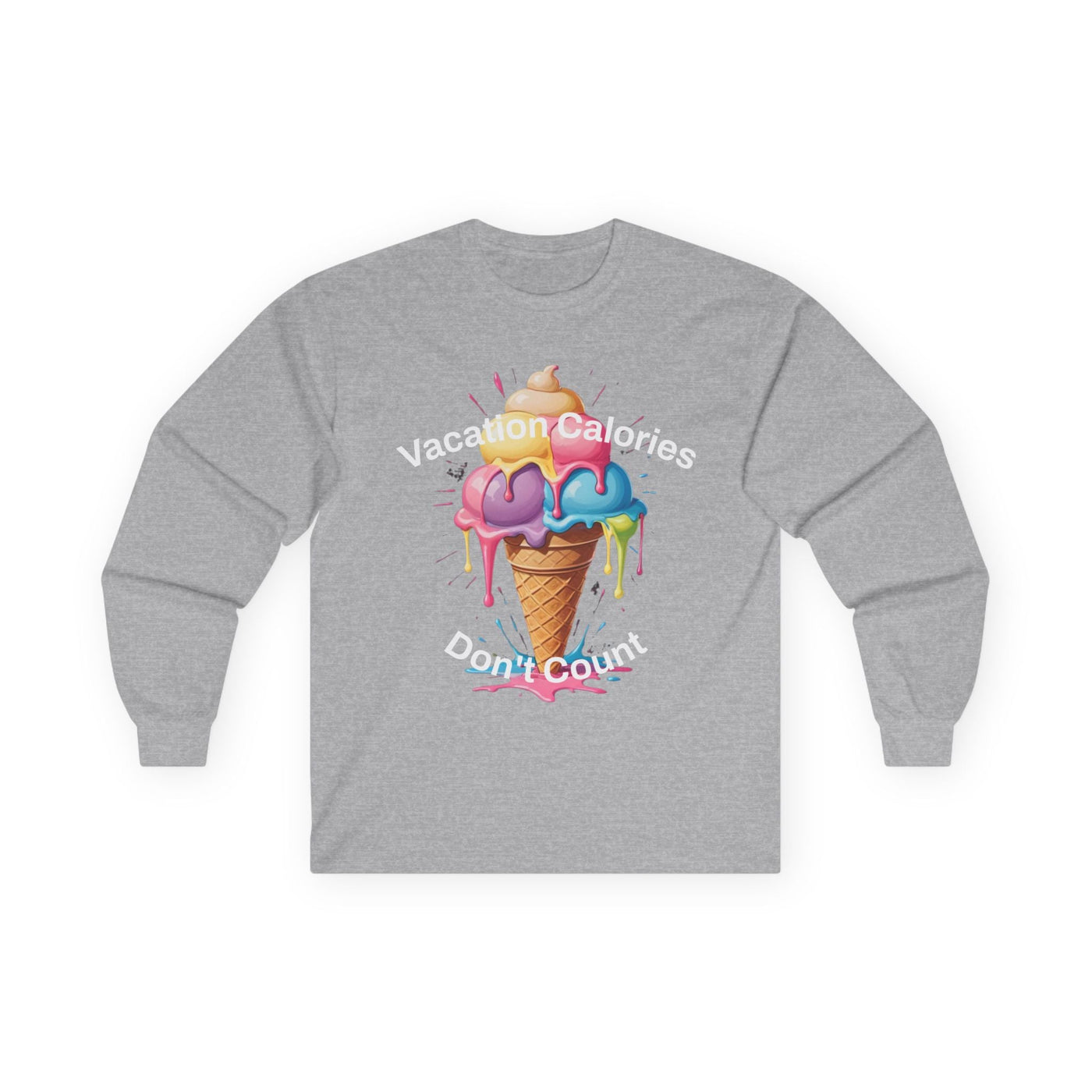 Vacay Calorie Burner Long Sleeve Tee - Fun Vacation Shirt! Long-sleeve- Leah Tecx Design