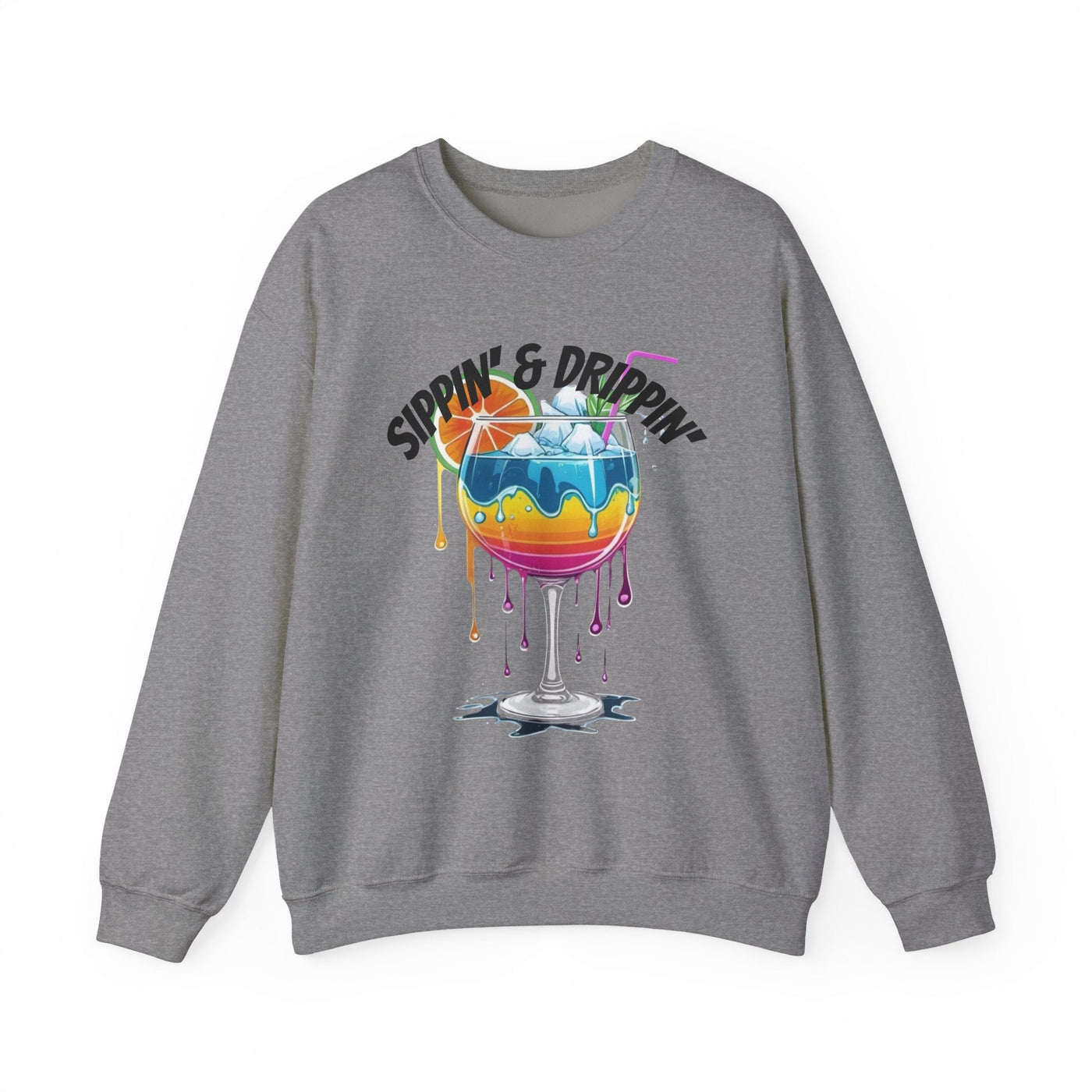 Vibrant Drink Inspired Sweatshirt - Summer Party Vibes Sweatshirt- Leah Tecx Design