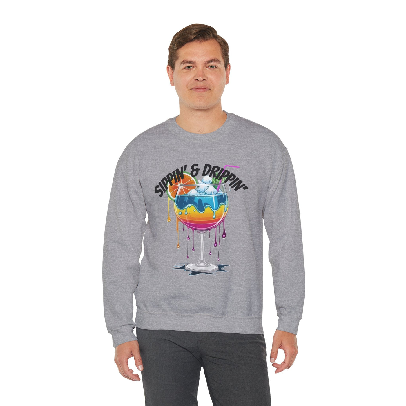 Vibrant Drink Inspired Sweatshirt - Summer Party Vibes Sweatshirt- Leah Tecx Design