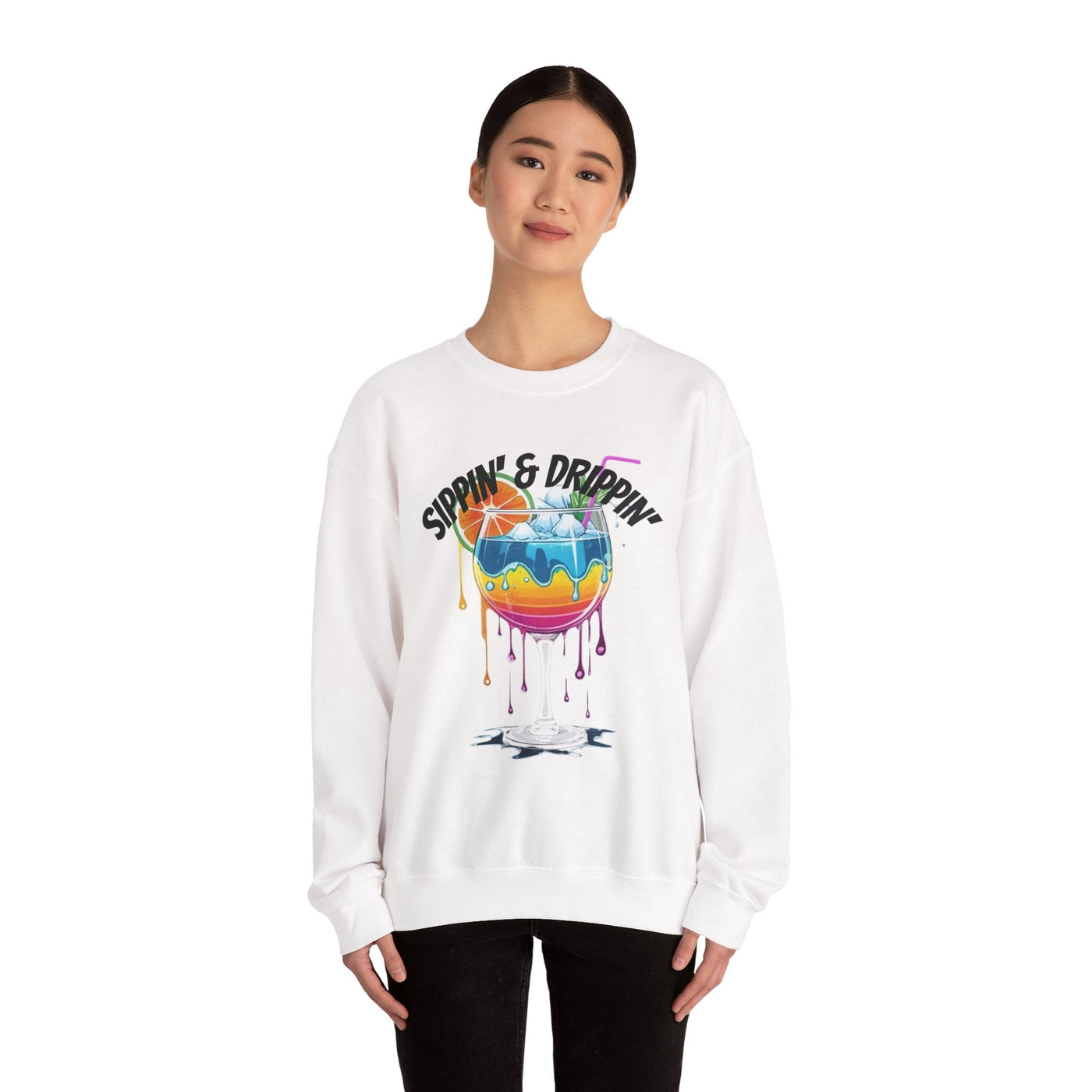 Vibrant Drink Inspired Sweatshirt - Summer Party Vibes Sweatshirt- Leah Tecx Design