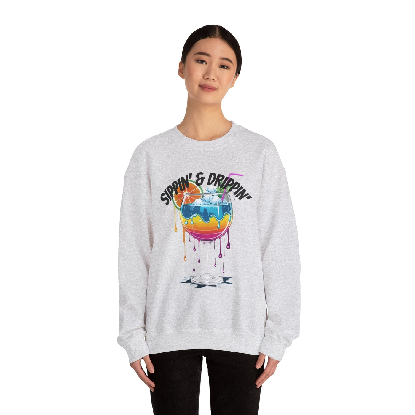 Vibrant Drink Inspired Sweatshirt - Summer Party Vibes Sweatshirt- Leah Tecx Design