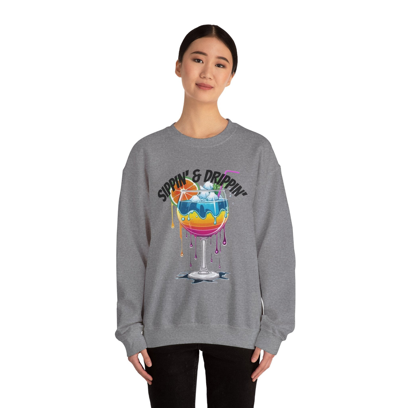 Vibrant Drink Inspired Sweatshirt - Summer Party Vibes Sweatshirt- Leah Tecx Design
