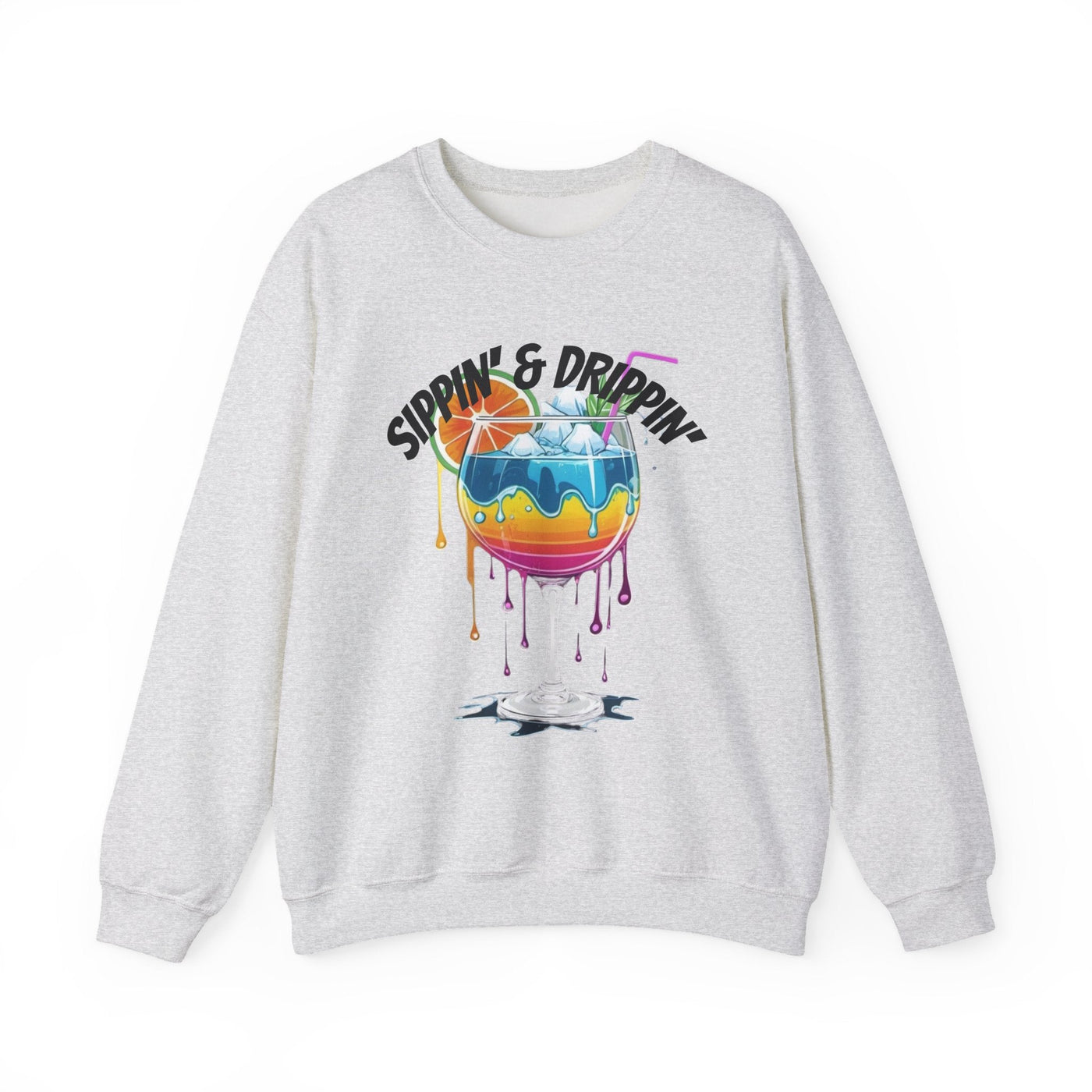Vibrant Drink Inspired Sweatshirt - Summer Party Vibes Sweatshirt- Leah Tecx Design
