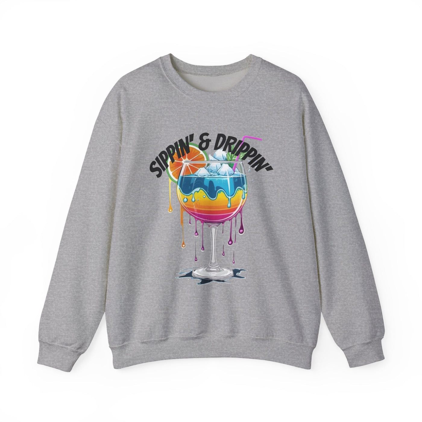 Vibrant Drink Inspired Sweatshirt - Summer Party Vibes Sweatshirt- Leah Tecx Design