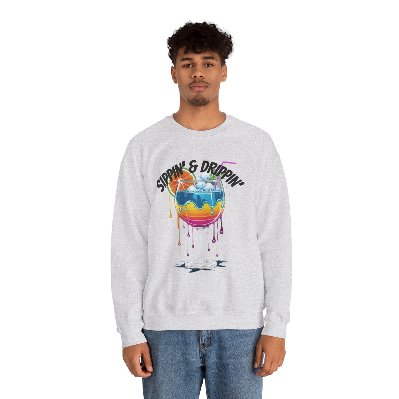 Vibrant Drink Inspired Sweatshirt - Summer Party Vibes Sweatshirt- Leah Tecx Design