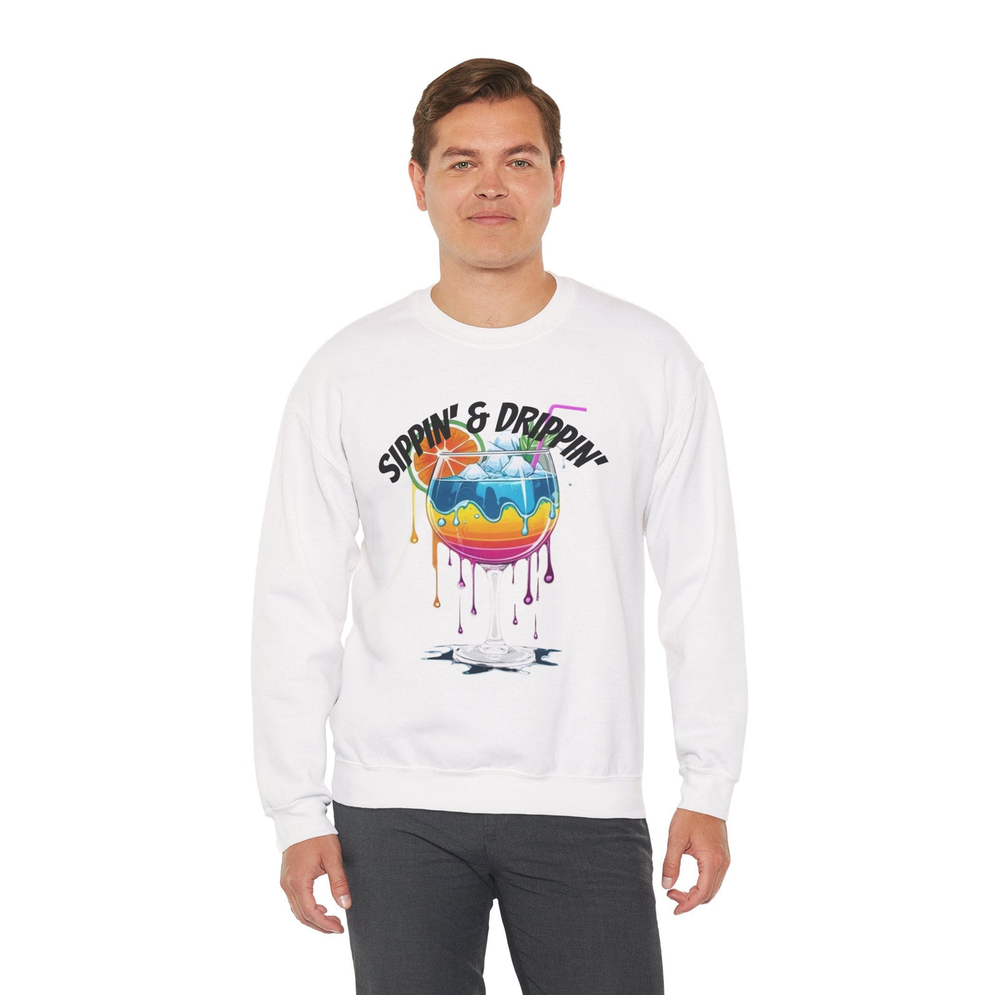 Vibrant Drink Inspired Sweatshirt - Summer Party Vibes Sweatshirt- Leah Tecx Design