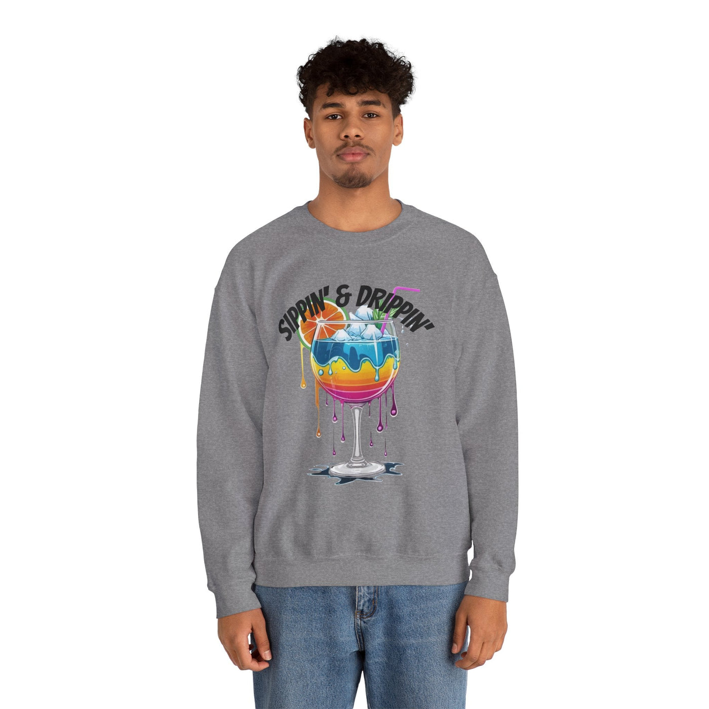 Vibrant Drink Inspired Sweatshirt - Summer Party Vibes Sweatshirt- Leah Tecx Design