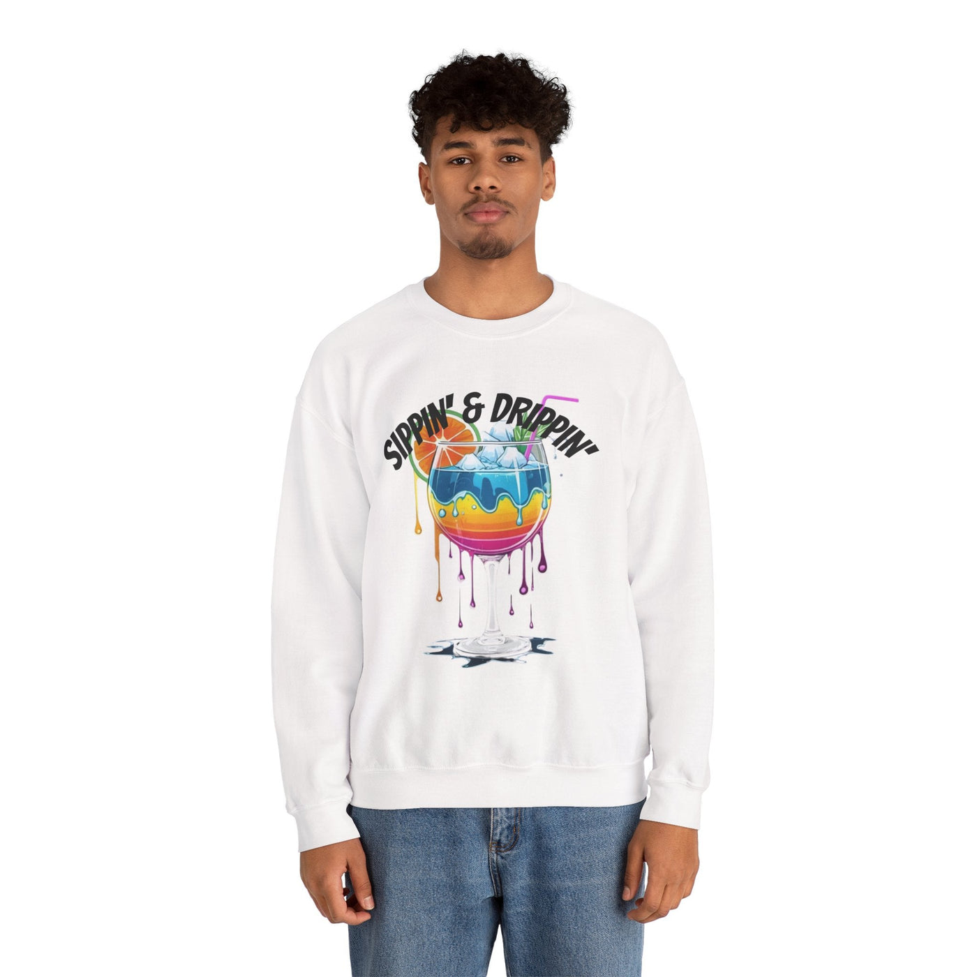 Vibrant Drink Inspired Sweatshirt - Summer Party Vibes Sweatshirt- Leah Tecx Design