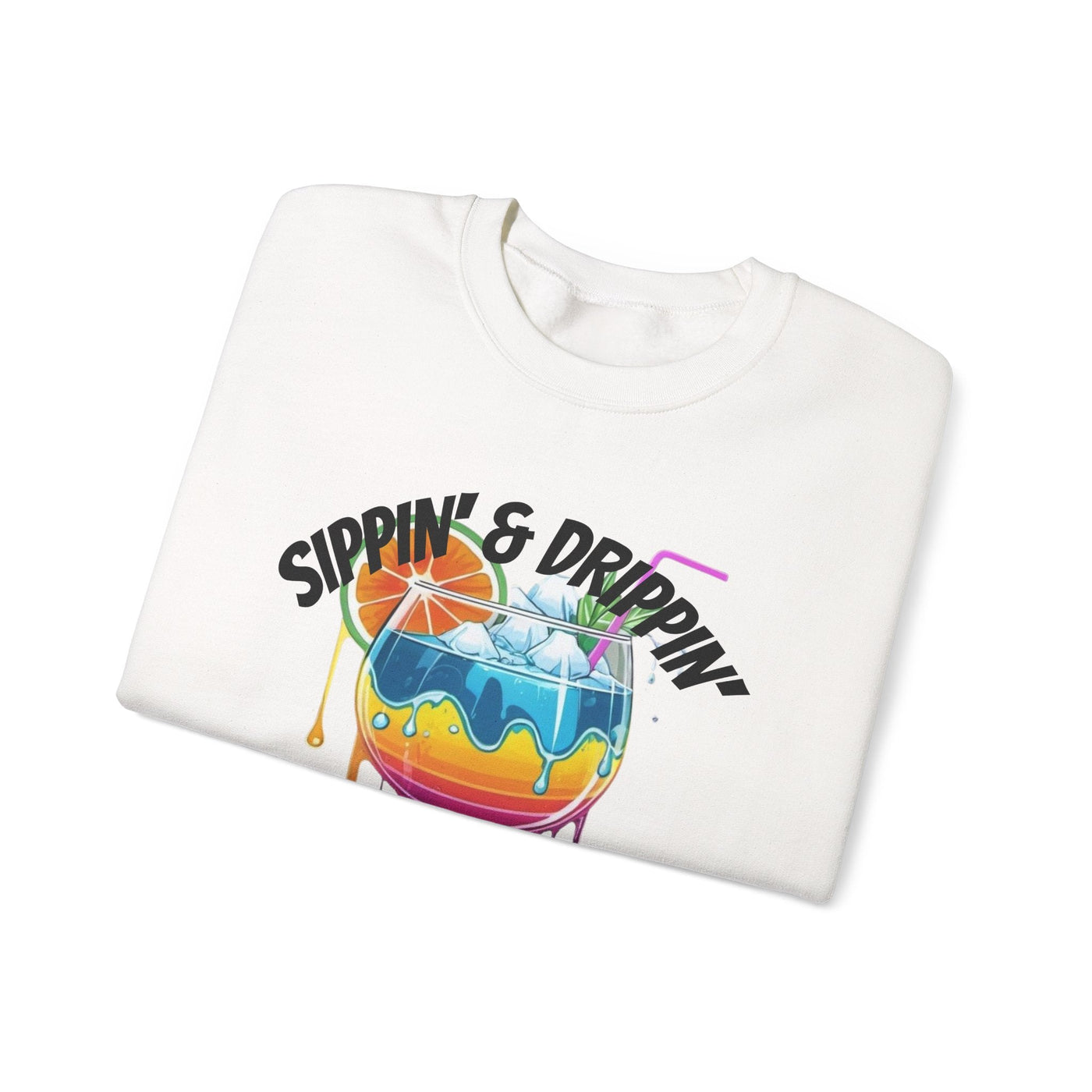 Vibrant Drink Inspired Sweatshirt - Summer Party Vibes Sweatshirt- Leah Tecx Design