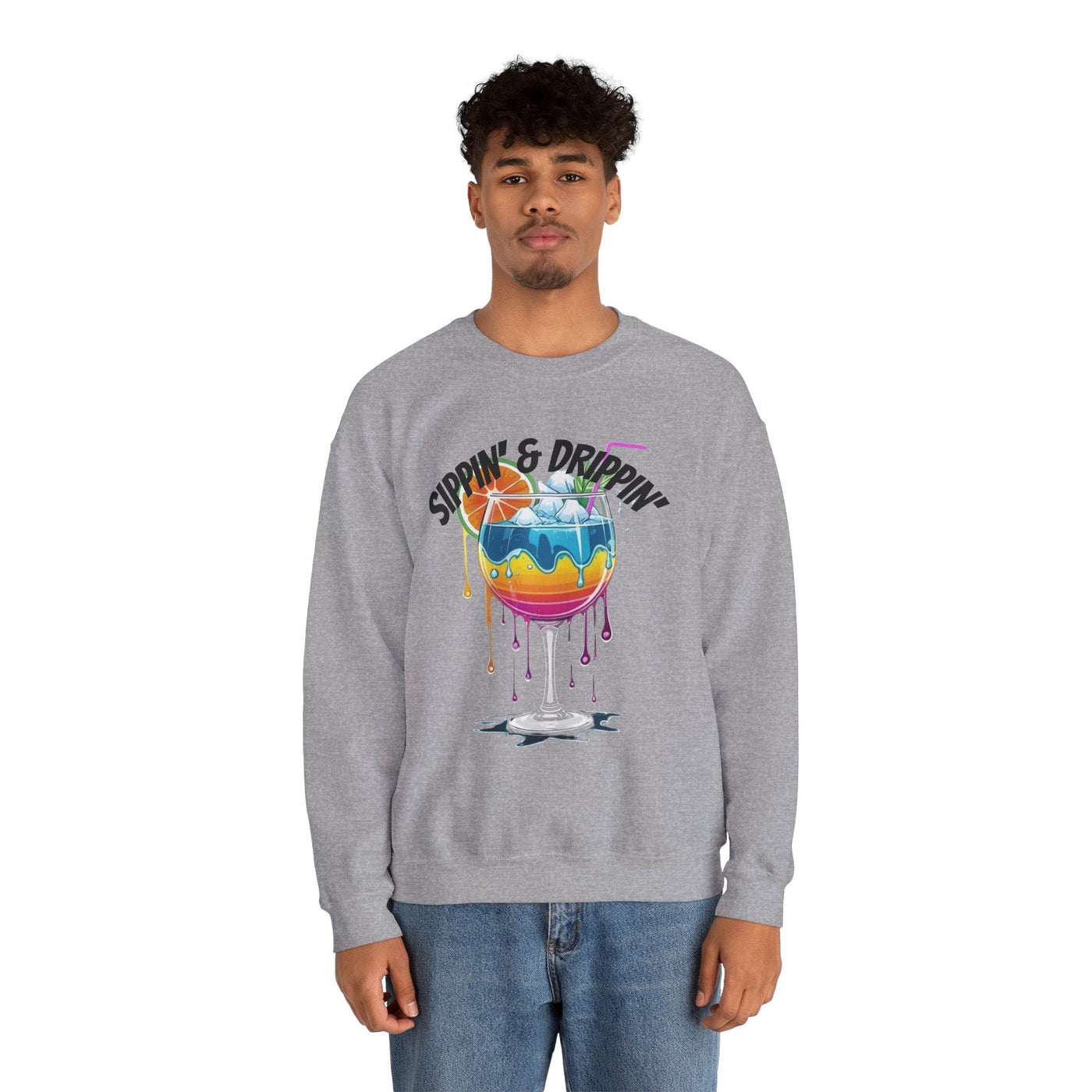Vibrant Drink Inspired Sweatshirt - Summer Party Vibes Sweatshirt- Leah Tecx Design